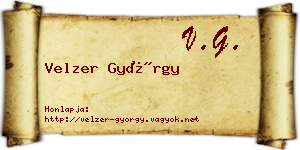 Velzer György névjegykártya